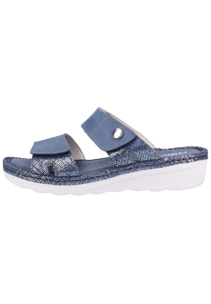 Rohde Pantoletten Leder dunkelblau - surf4shoes