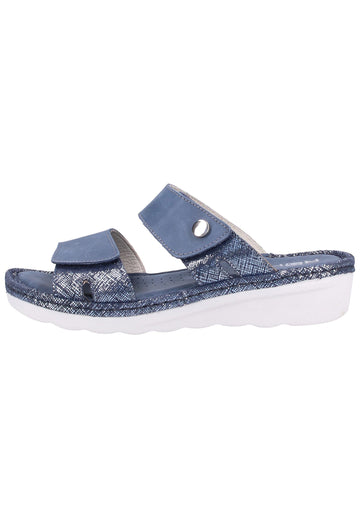 Rohde Pantoletten Leder dunkelblau - surf4shoes