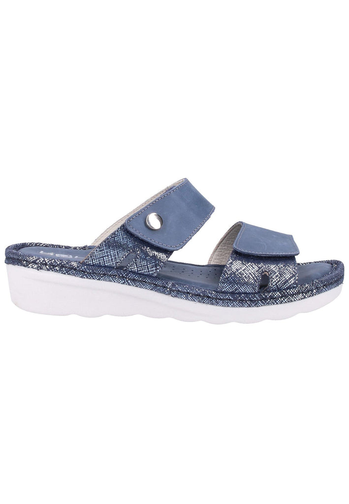 Rohde Pantoletten Leder dunkelblau - surf4shoes