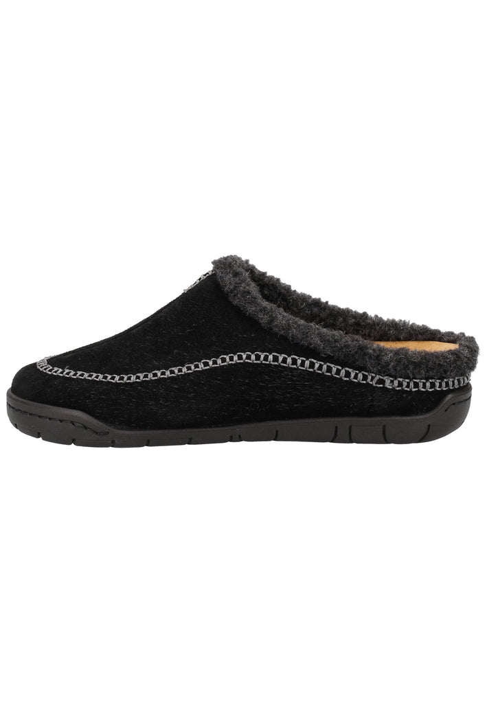Rohde Hausschuhe Veloursleder Schwarz Warmfutter - surf4shoes