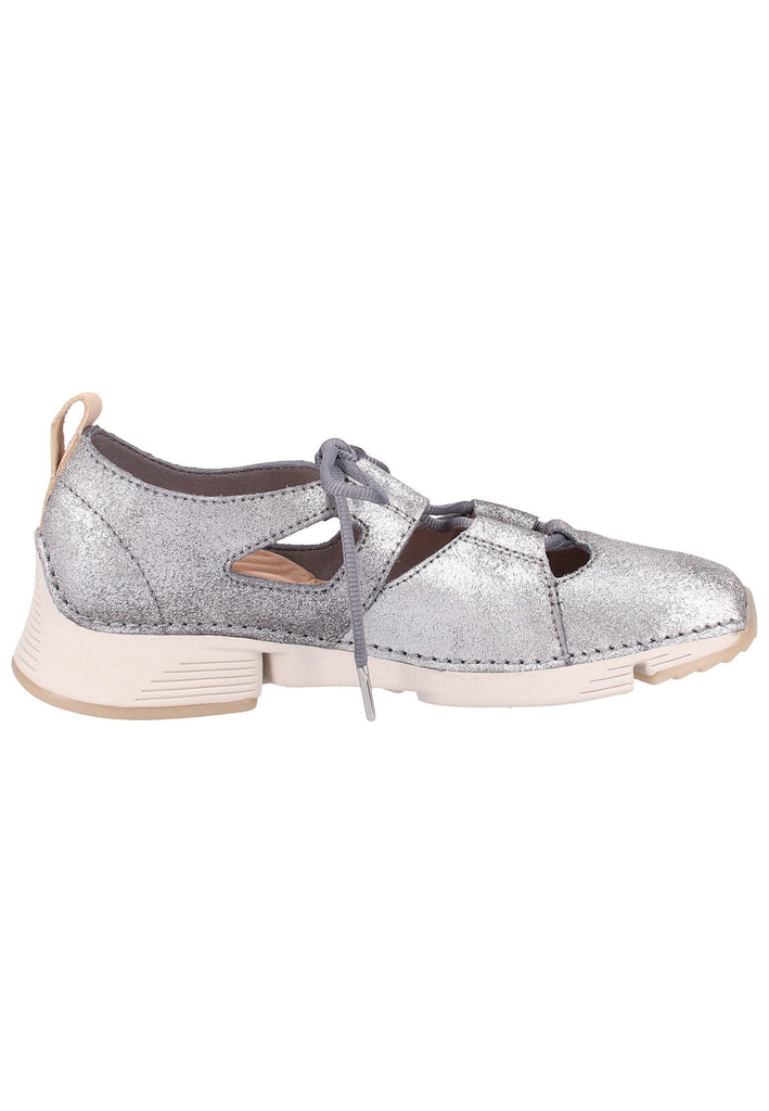 Clarks Halbschuhe Nubukleder Silber - surf4shoes