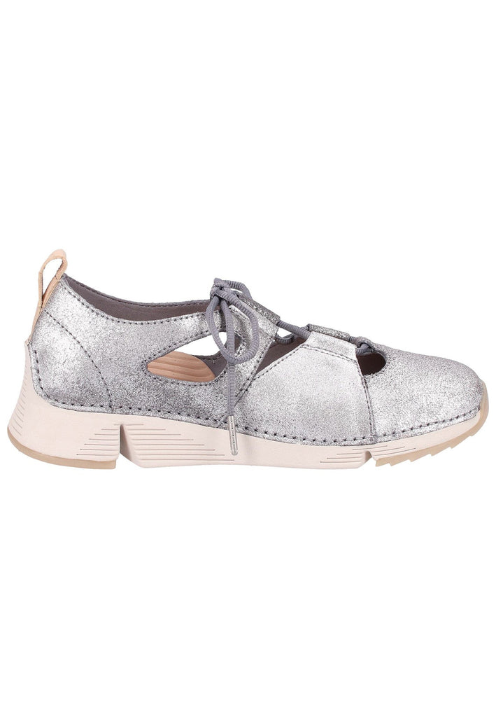 Clarks Halbschuhe Nubukleder Silber - surf4shoes