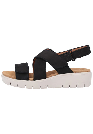 Clarks Sandalen Nubuk / Naturleder Schwarz - surf4shoes