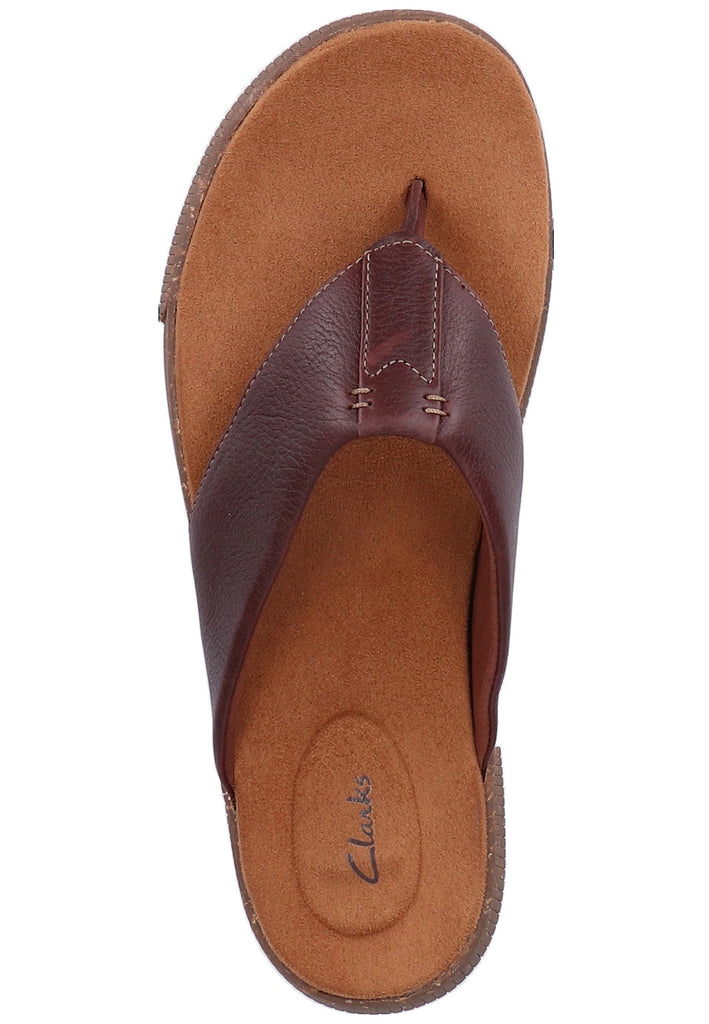 Clarks Zehensteg Leder Mahagony - surf4shoes