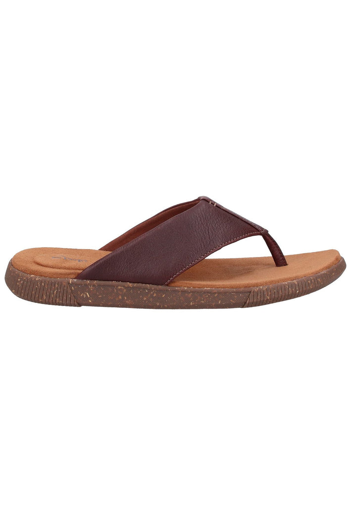 Clarks Zehensteg Leder Mahagony - surf4shoes