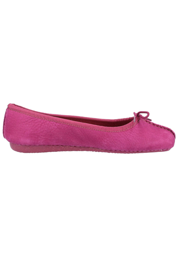Clarks Ballerinas Nubukleder Raspberry - surf4shoes