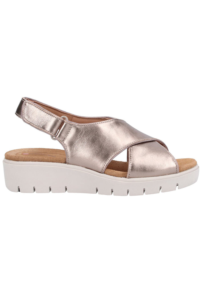 Clarks Sandalen Leder Gold - surf4shoes