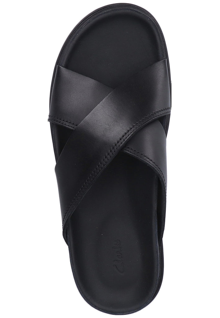 Clarks Pantoletten Leder Schwarz - surf4shoes