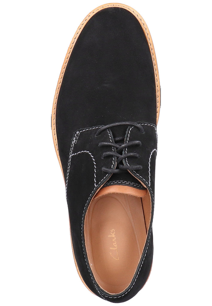 Clarks Halbschuhe Nubukleder Schwarz - surf4shoes