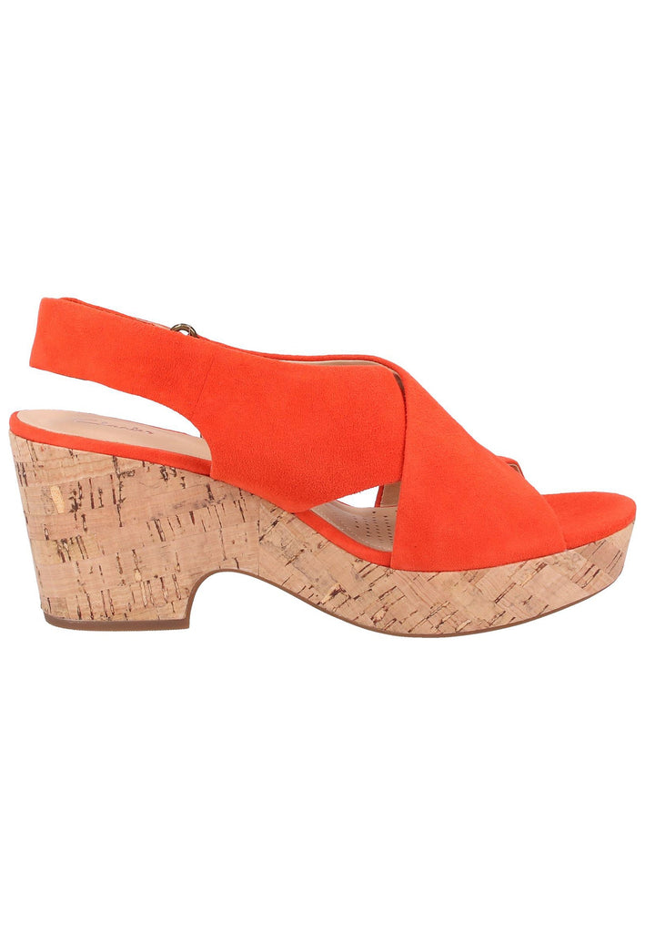 Clarks Sandalen Veloursleder Orange - surf4shoes