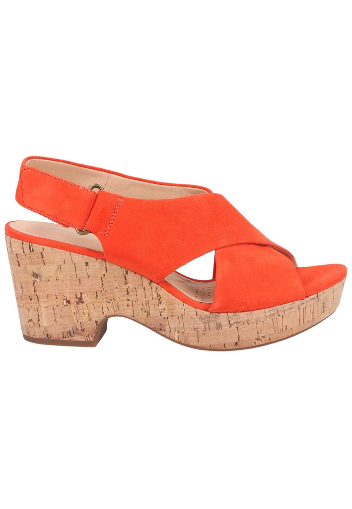 Clarks Sandalen Veloursleder Orange - surf4shoes