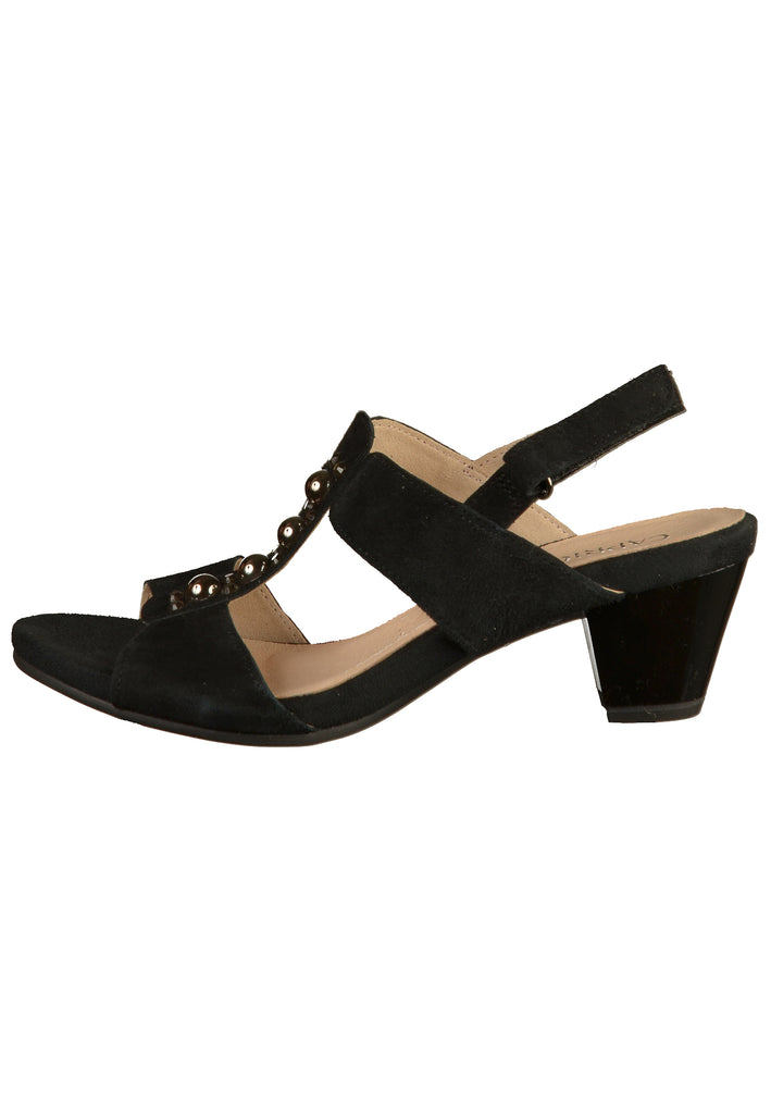 Caprice Sandalen Veloursleder Schwarz - surf4shoes