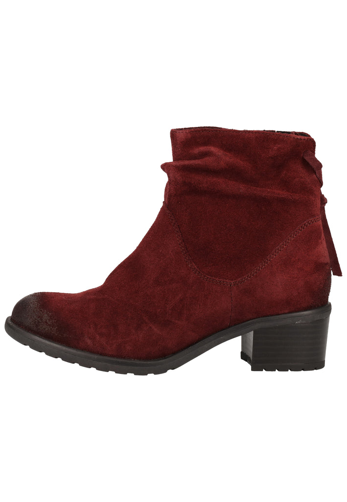 Caprice Stiefelette Veloursleder Bordeaux - surf4shoes