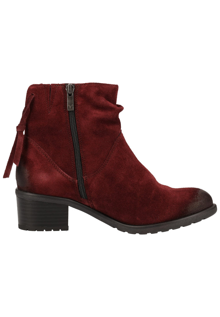 Caprice Stiefelette Veloursleder Bordeaux - surf4shoes