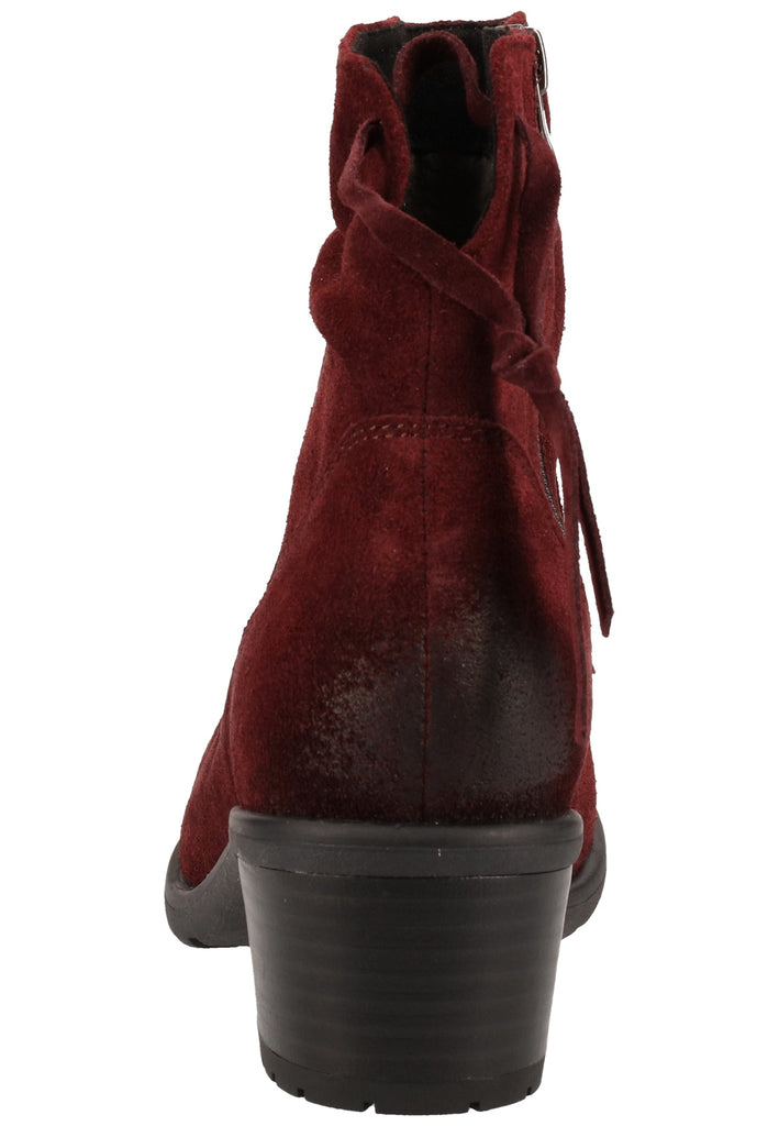 Caprice Stiefelette Veloursleder Bordeaux - surf4shoes