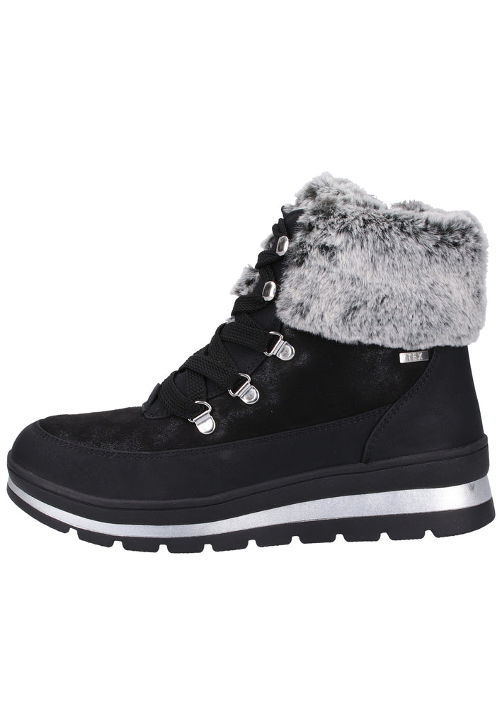 Caprice Stiefelette Lederimitat/Textil Schwarz Warmfutter - surf4shoes