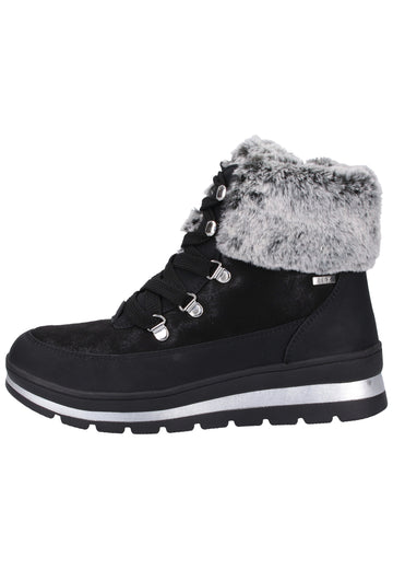 Caprice Stiefelette Lederimitat/Textil Schwarz Warmfutter - surf4shoes