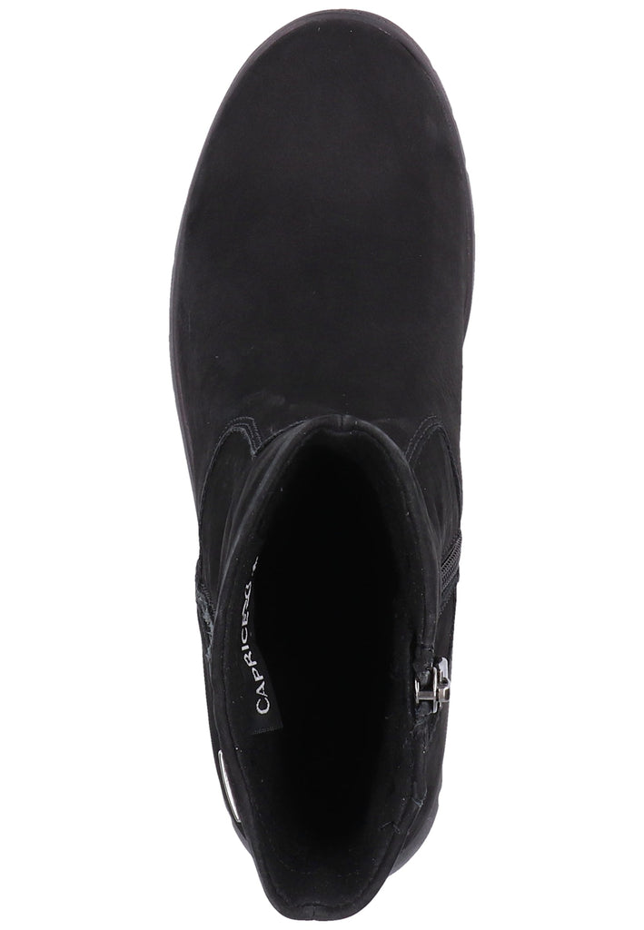Caprice Stiefelette Nubukleder Schwarz Warmfutter - surf4shoes