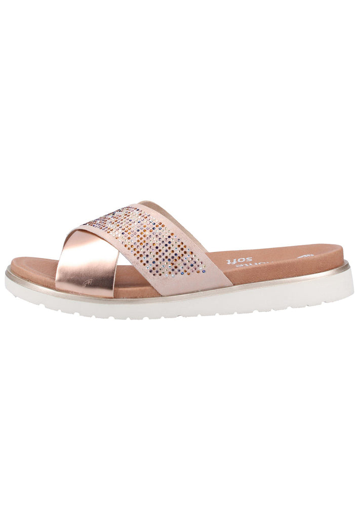 Remonte Pantoletten Lederimitat Rosegold - surf4shoes