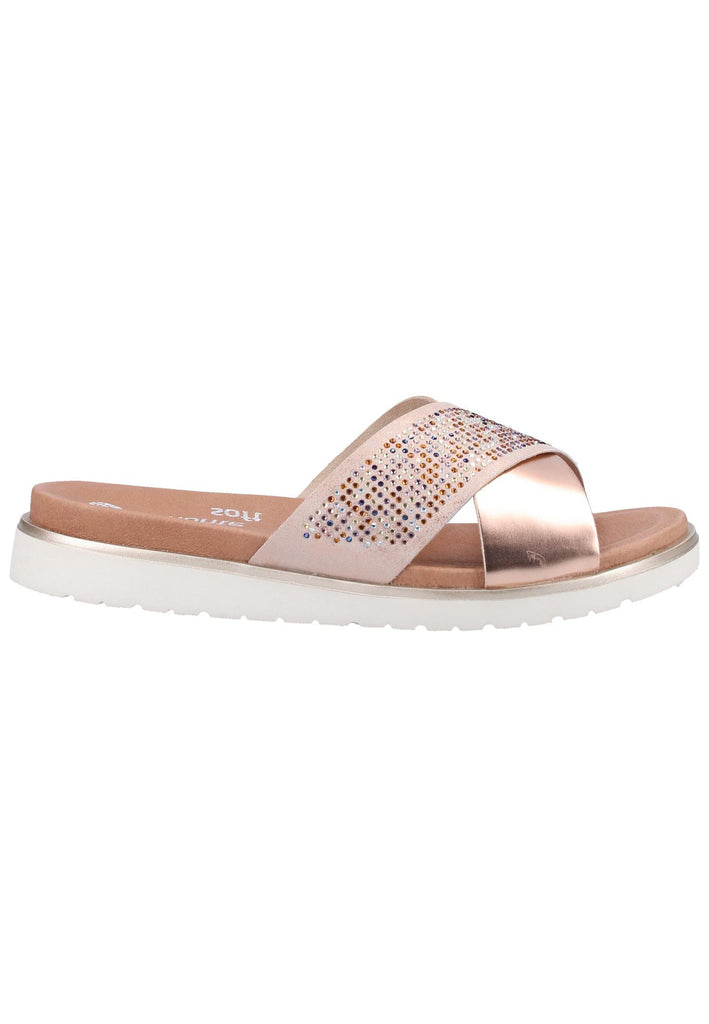 Remonte Pantoletten Lederimitat Rosegold - surf4shoes