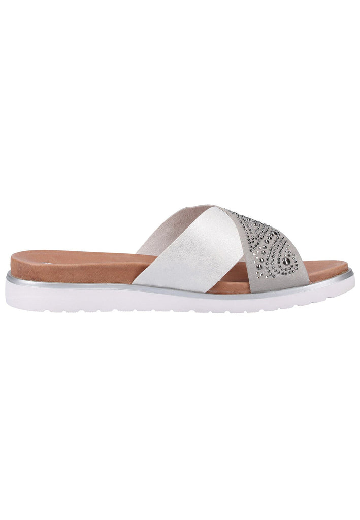 Remonte Pantoletten Lederimitat Silber - surf4shoes