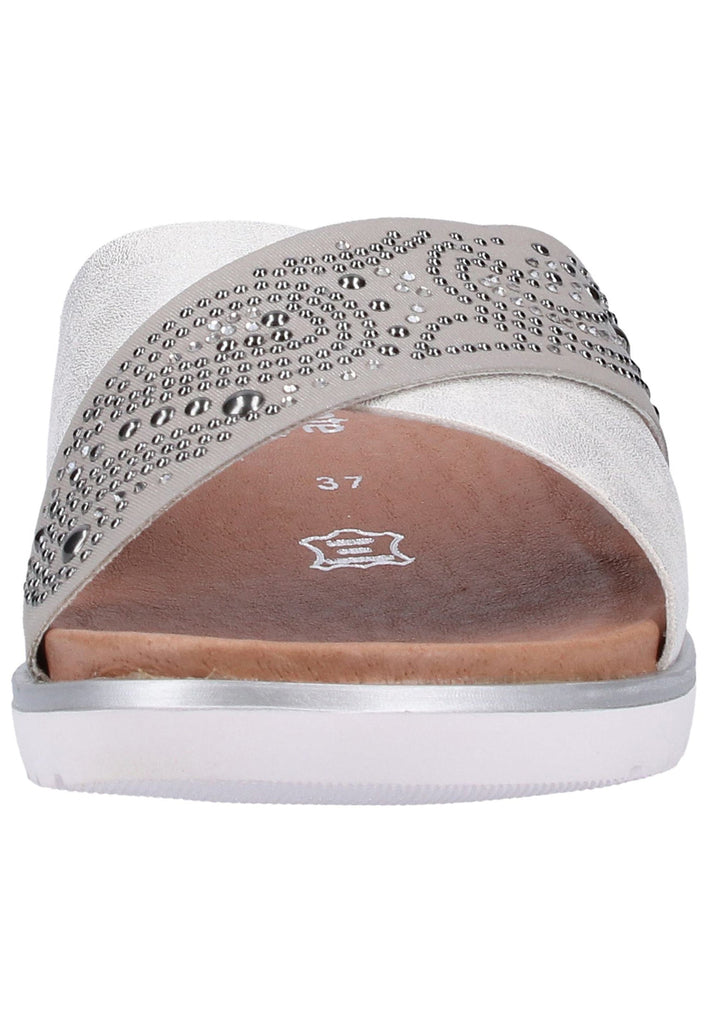 Remonte Pantoletten Lederimitat Silber - surf4shoes
