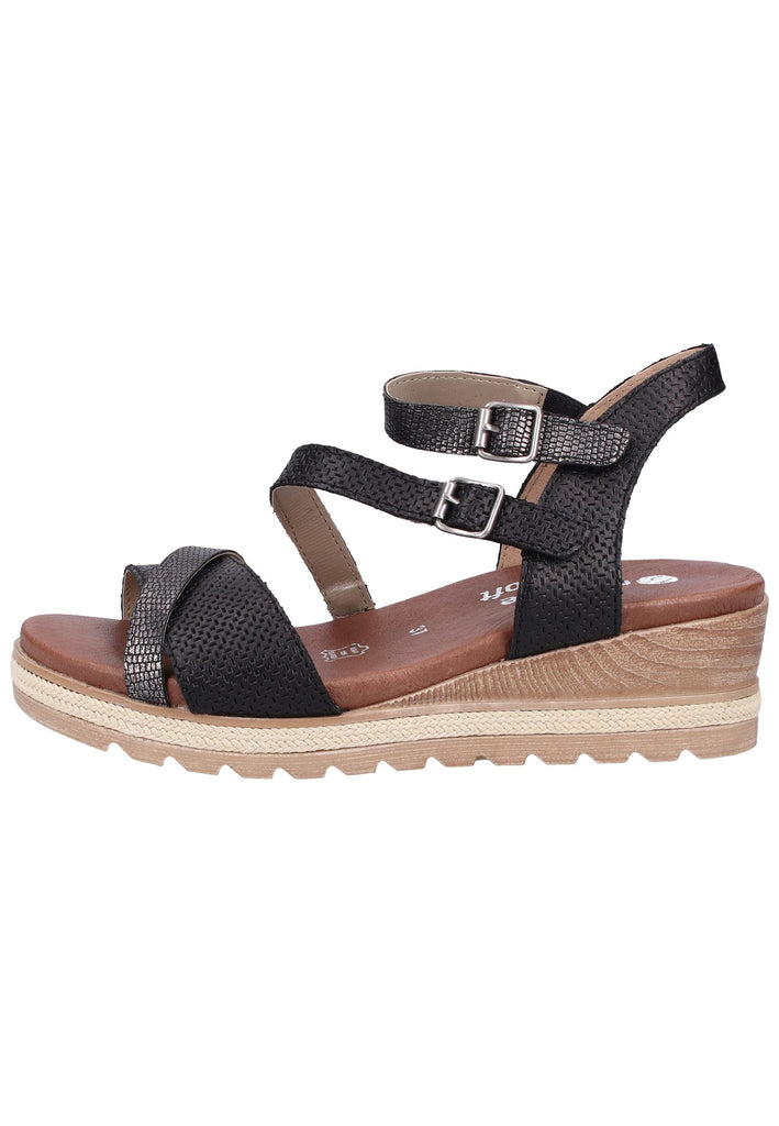 Remonte Sandalen Lederimitat Schwarz - surf4shoes