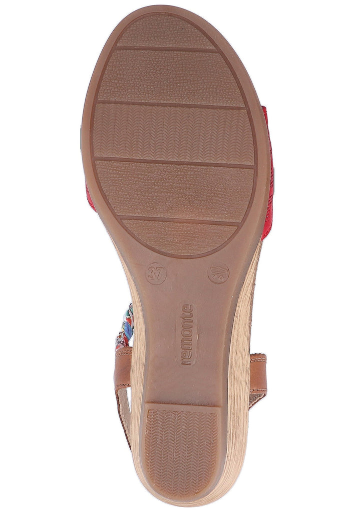 Remonte Sandalen Leder/Synthetik Rot/Braun - surf4shoes
