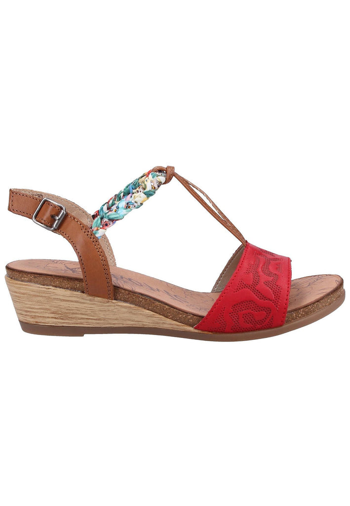 Remonte Sandalen Leder/Synthetik Rot/Braun - surf4shoes