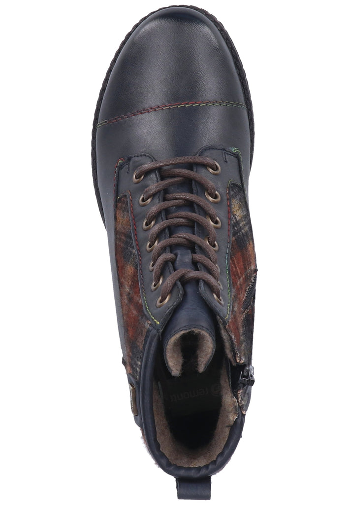 Remonte Stiefelette Leder/Textil Blau/Braun Warmfutter - surf4shoes