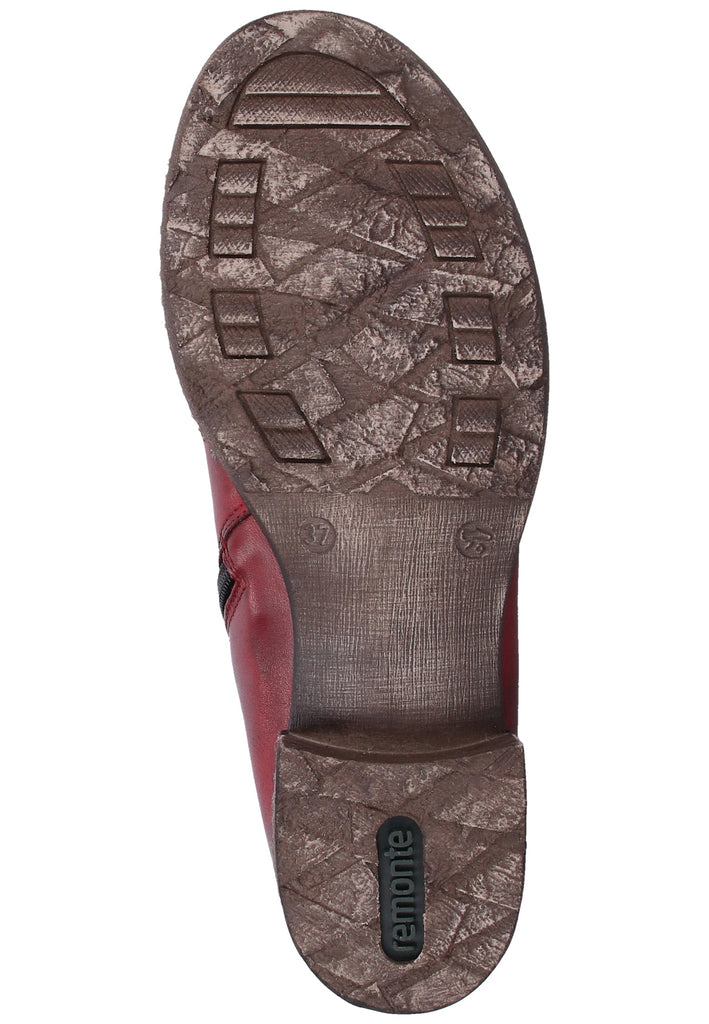 Remonte Stiefelette Lederimitat Rot Warmfutter - surf4shoes