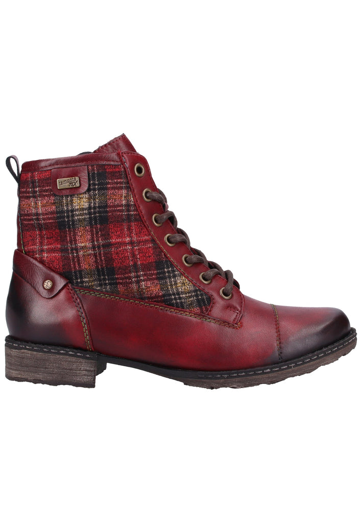Remonte Stiefelette Lederimitat Rot Warmfutter - surf4shoes