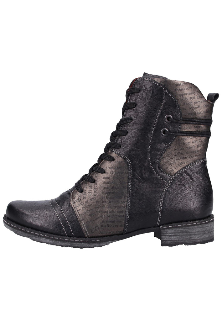 Remonte Stiefelette Lederimitat Schwarz/Silber - surf4shoes