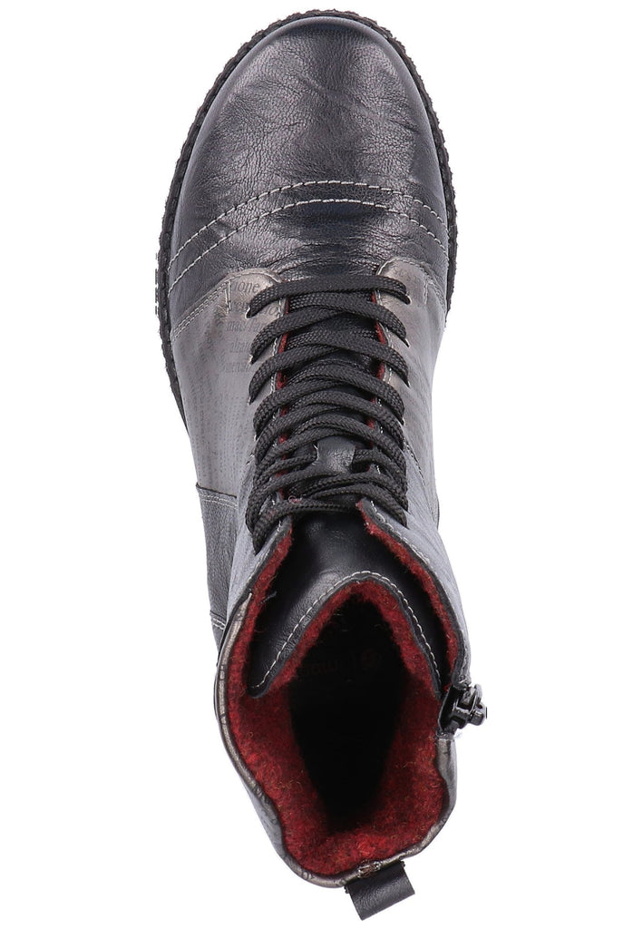Remonte Stiefelette Lederimitat Schwarz/Silber - surf4shoes