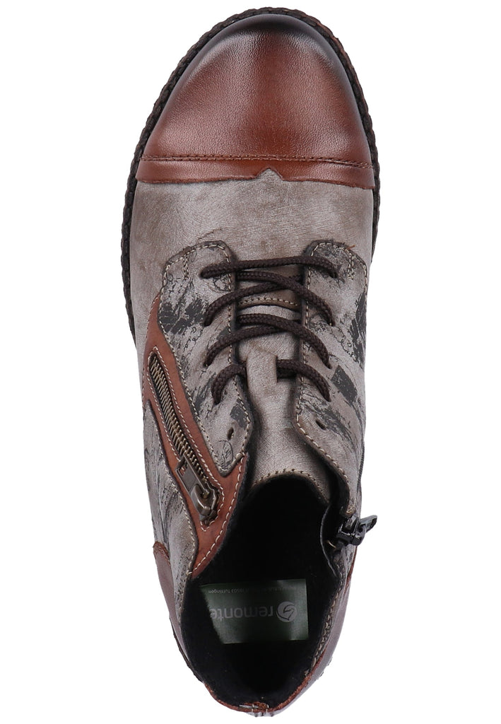 Remonte Stiefelette Lederimitat Grau/Braun Warmfutter - surf4shoes