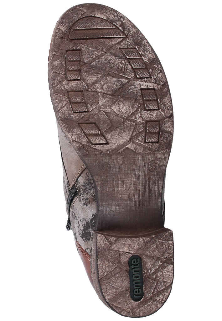 Remonte Stiefelette Lederimitat Grau/Braun Warmfutter - surf4shoes