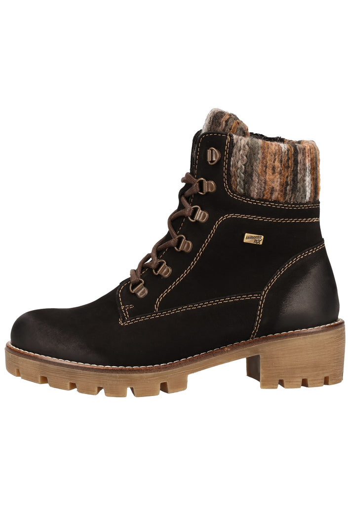 Remonte Stiefelette Leder/Textil Schwarz/Grau Warmfutter - surf4shoes