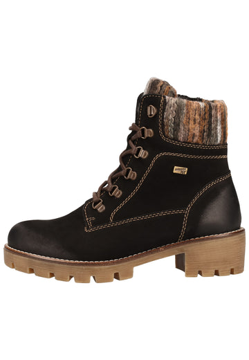 Remonte Stiefelette Leder/Textil Schwarz/Grau Warmfutter - surf4shoes