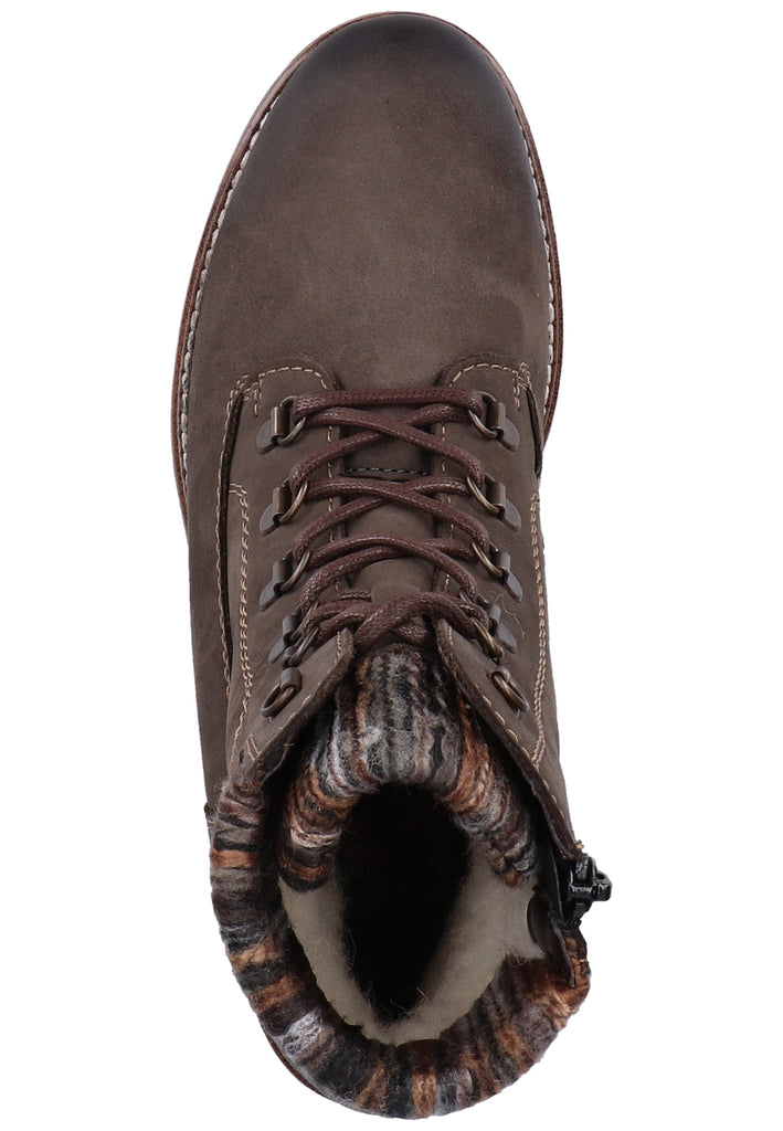 Remonte Stiefelette Lederimitat Grau/Braun Warmfutter - surf4shoes