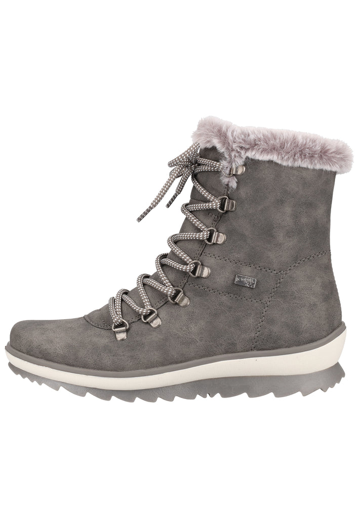 Remonte Stiefelette Lederimitat Grau Warmfutter - surf4shoes