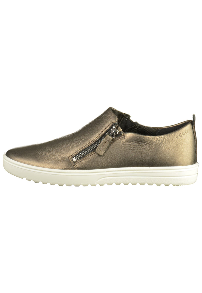 ecco Slipper Leder Schwarz/Gold - surf4shoes