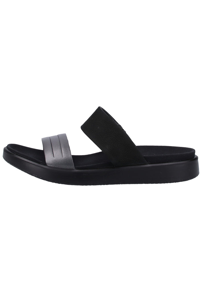 ecco Pantoletten Veloursleder Schwarz - surf4shoes