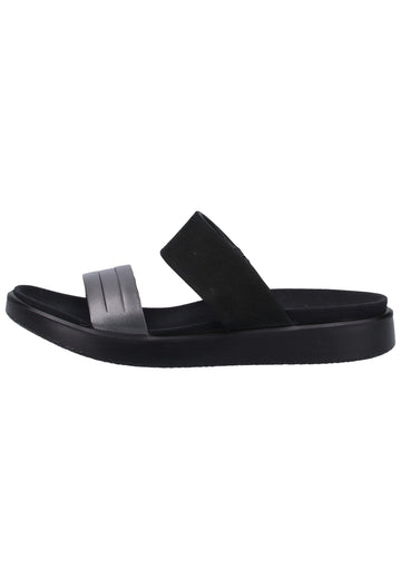ecco Pantoletten Veloursleder Schwarz - surf4shoes