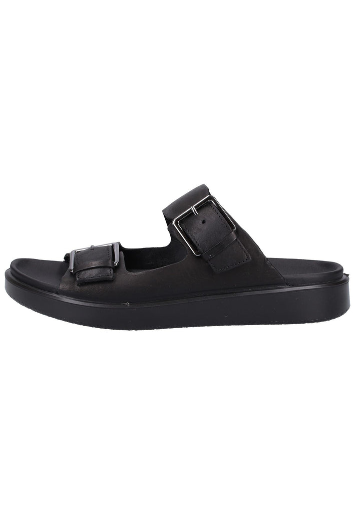 ecco Pantoletten Leder Schwarz - surf4shoes
