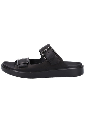 ecco Pantoletten Leder Schwarz - surf4shoes