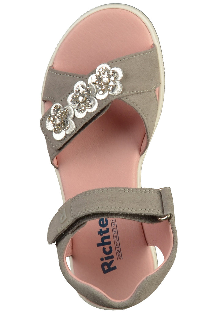 Richter Sandalen Veloursleder Grau/Silber - surf4shoes