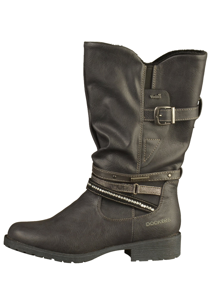 Dockers Stiefel Lederimitat Schwarz - surf4shoes