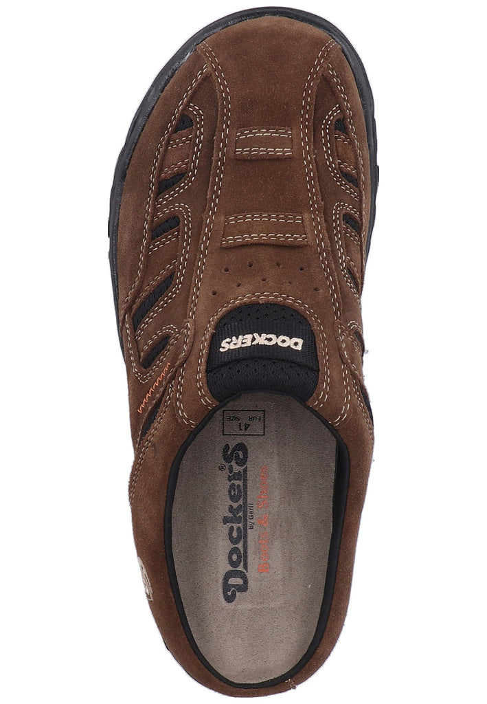 Dockers Pantoletten Veloursleder Khaki - surf4shoes