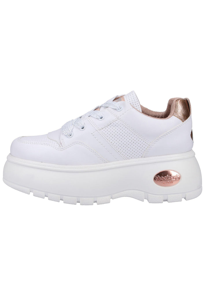 Dockers Halbschuhe Nappaleder Weiß/Rosa - surf4shoes