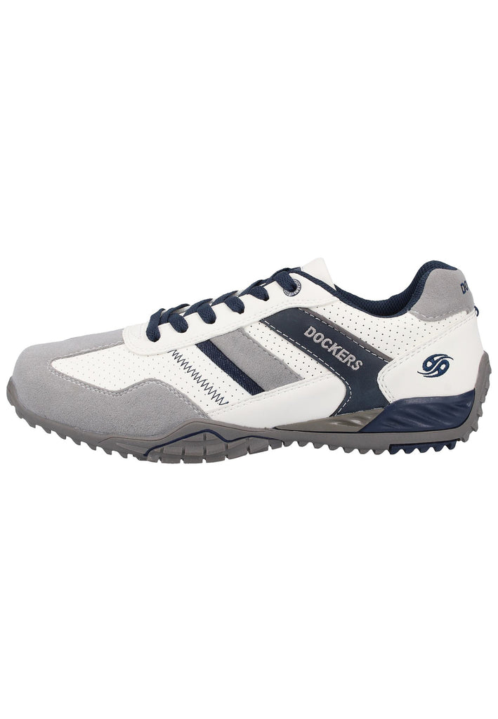 Dockers Halbschuhe Leder/Textil Weiß/Grau - surf4shoes